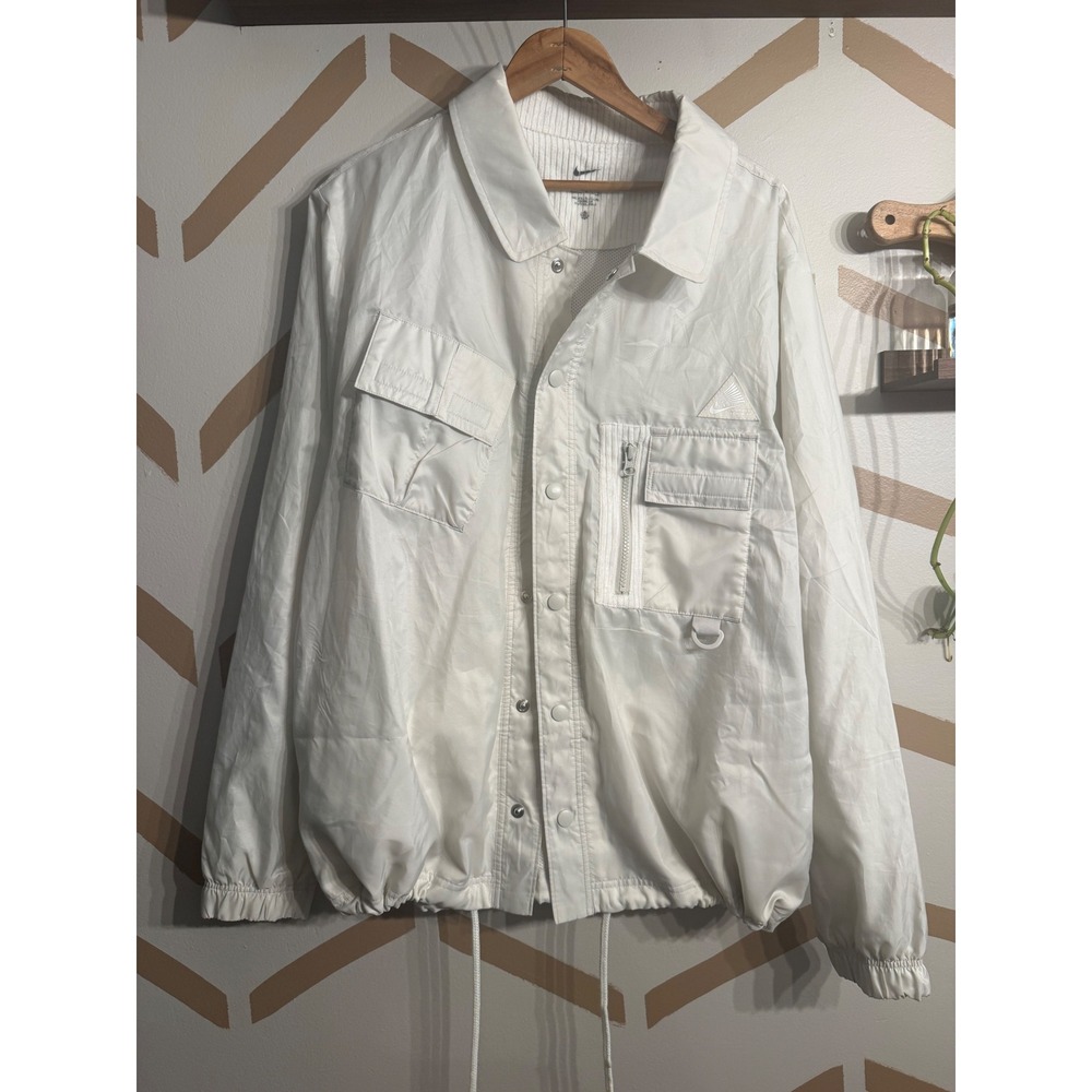 Nike Coaches Jacket Mens Large‎ White Journey Rewards Utility DV9919-072